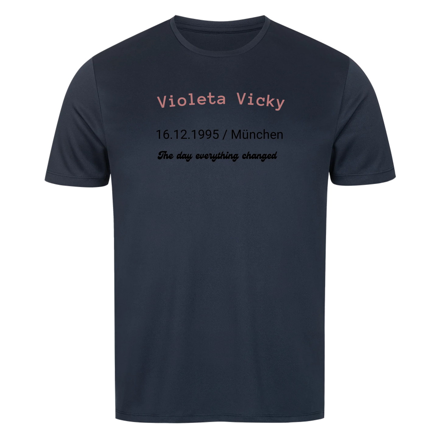 Personalisiertes T-Shirt mit Name, Datum & Wunschtext