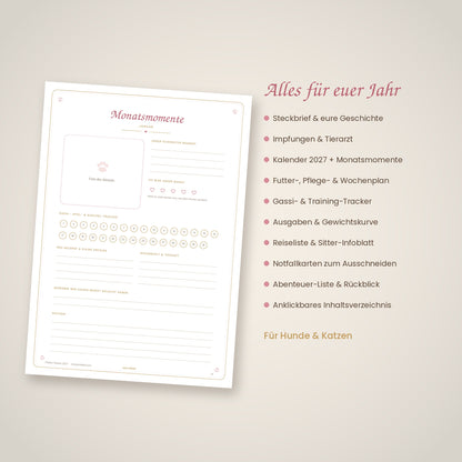 Pfoten-Planer 2027 – Jahresplaner für Hunde- & Katzenmenschen (PDF)