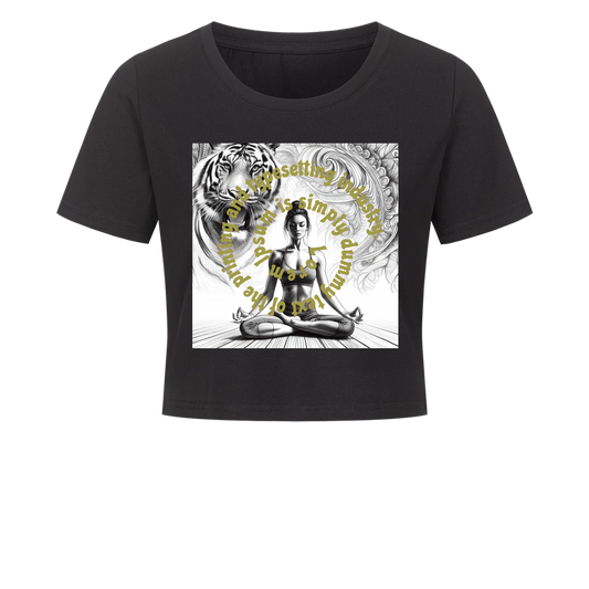 Damen-Crop-Top personalisiert – Deine Katze & Name