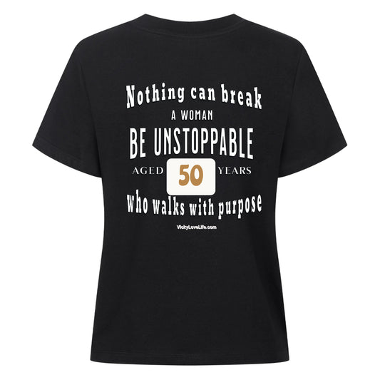Individuelles Damen T-Shirt – Be Unstoppable mit deiner Zahl