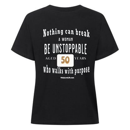 Individuelles Damen T-Shirt – Be Unstoppable mit deiner Zahl