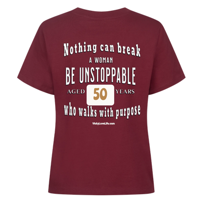 Individuelles Damen T-Shirt – Be Unstoppable mit deiner Zahl