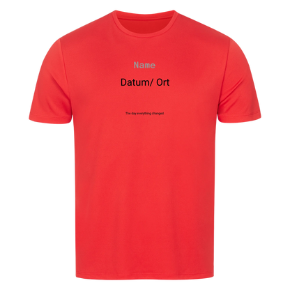 Personalisiertes T-Shirt mit Name, Datum & Wunschtext