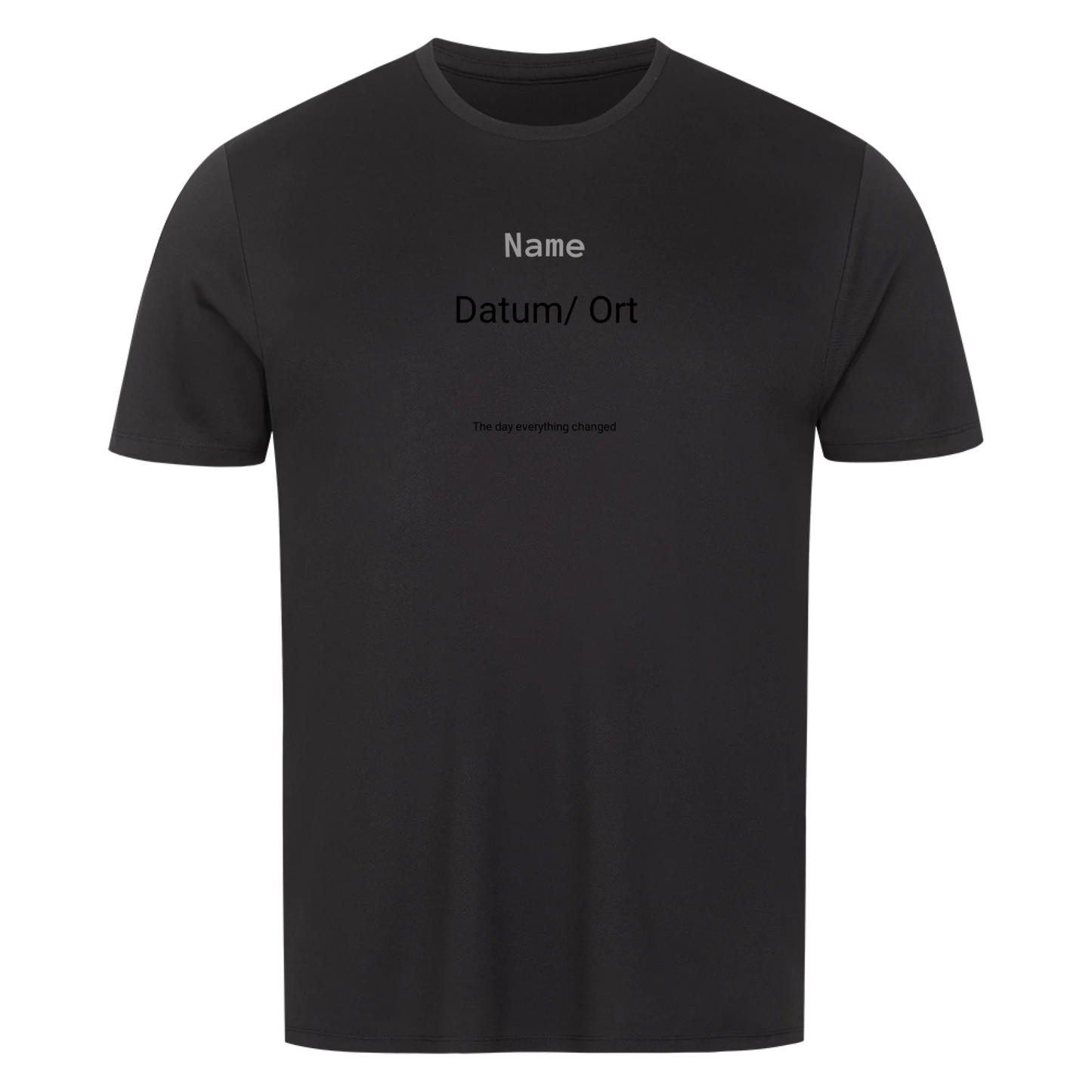 Personalisiertes T-Shirt mit Name, Datum & Wunschtext