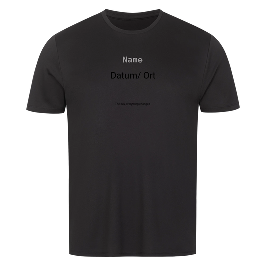 Personalisiertes T-Shirt mit Name, Datum & Wunschtext