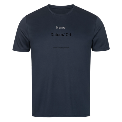 Personalisiertes T-Shirt mit Name, Datum & Wunschtext
