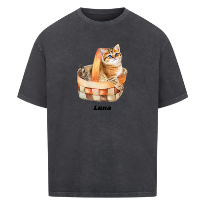 Meine Katze. Meine Familie.-Personalisiertes Oversize T-Shirt