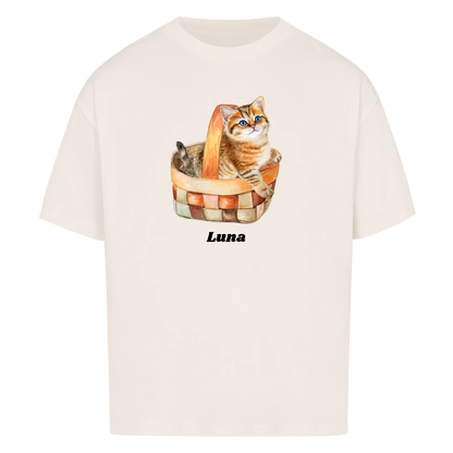Meine Katze. Meine Familie.-Personalisiertes Oversize T-Shirt