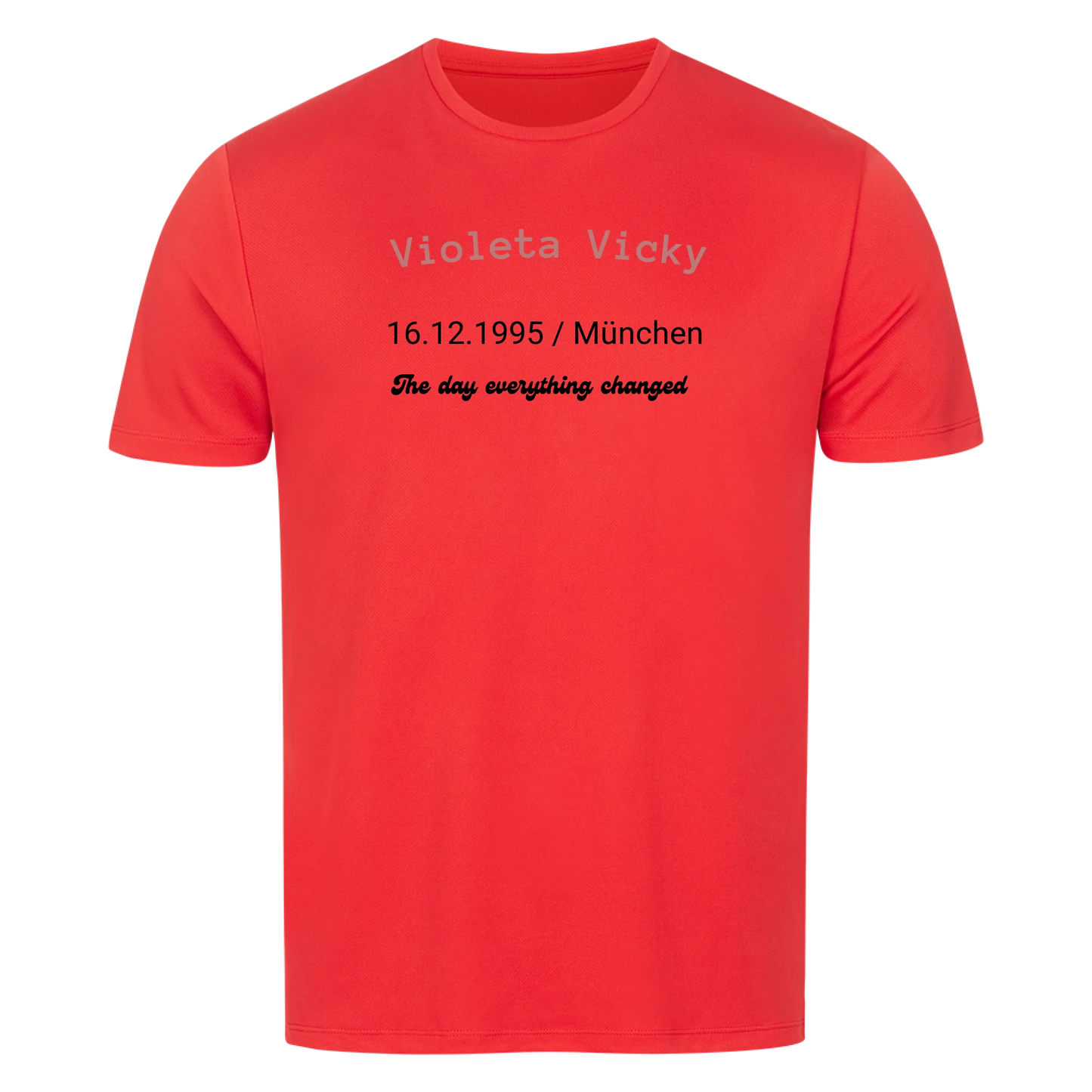 Personalisiertes T-Shirt mit Name, Datum & Wunschtext