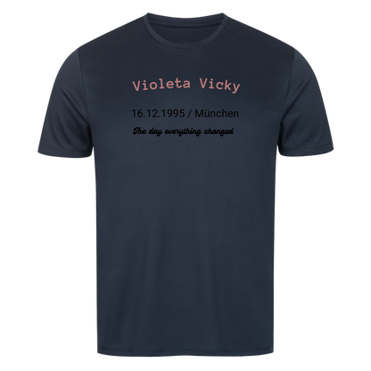 Personalisiertes T-Shirt mit Name, Datum & Wunschtext