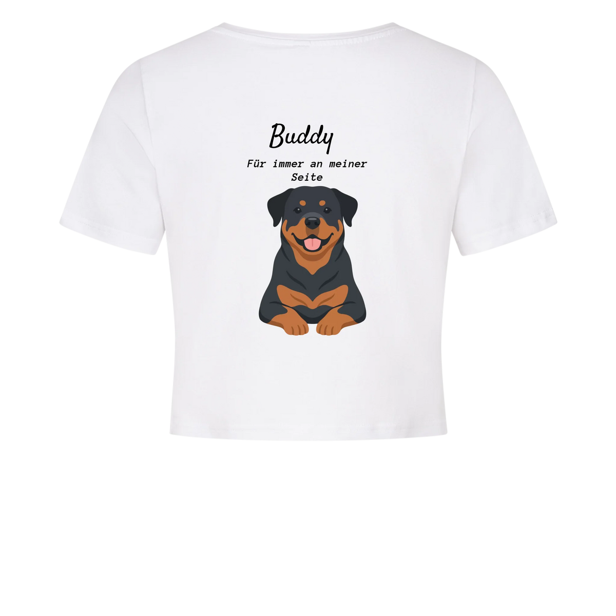 Damen-Crop-Top personalisiert – Dein Hund & Name