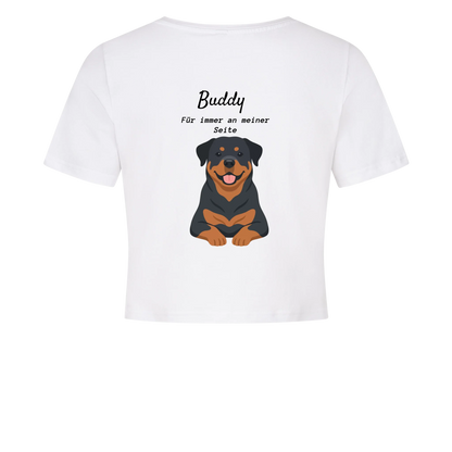 Damen-Crop-Top personalisiert – Dein Hund & Name