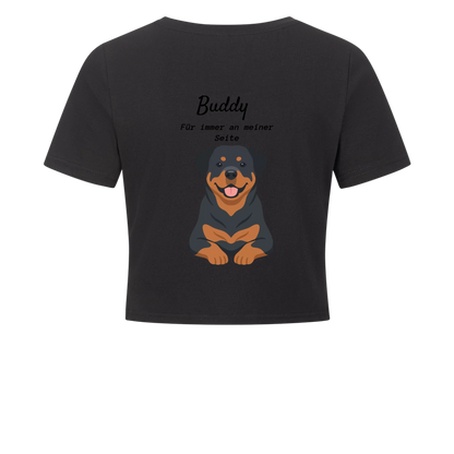 Damen-Crop-Top personalisiert – Dein Hund & Name