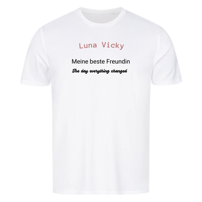 Personalisiertes T-Shirt mit Name, Datum & Wunschtext