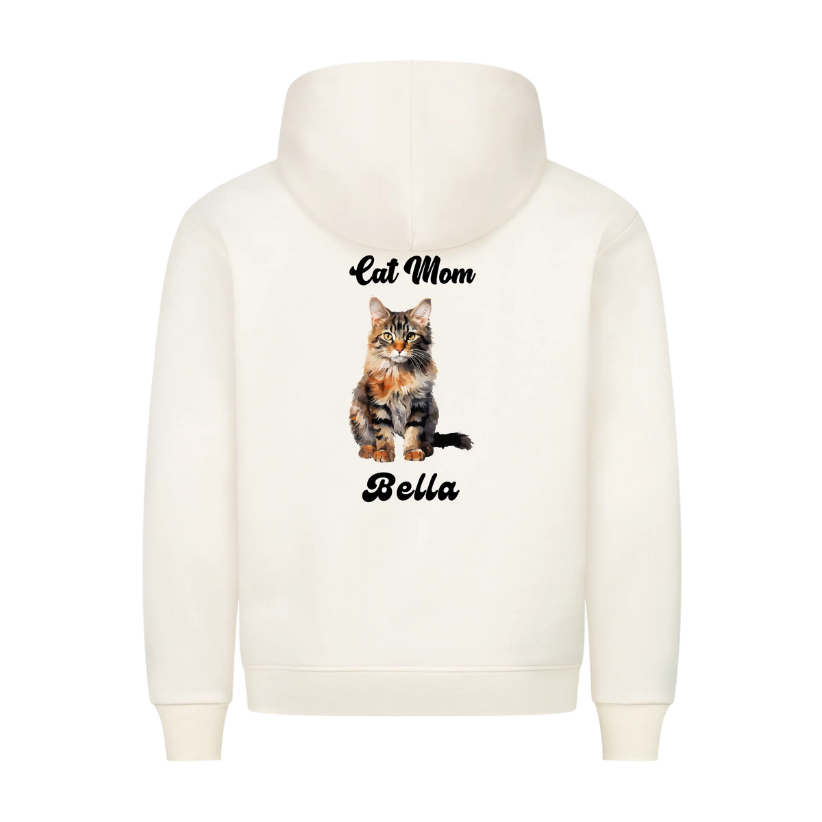 Personalisierter Katzen Hoodie mit Katzenmotiv & Wunschname