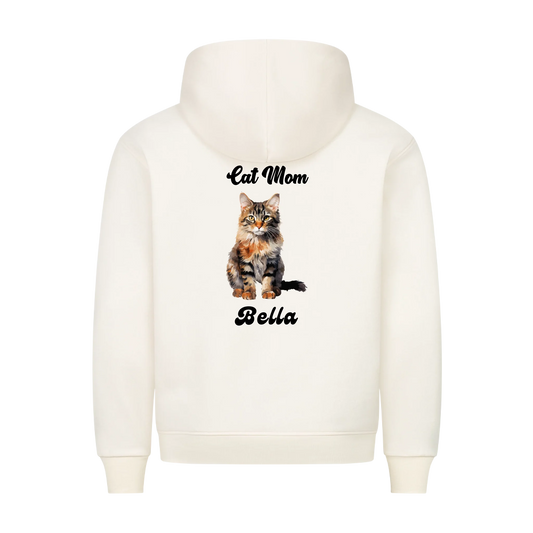 Personalisierter Katzen Hoodie mit Katzenmotiv & Wunschname