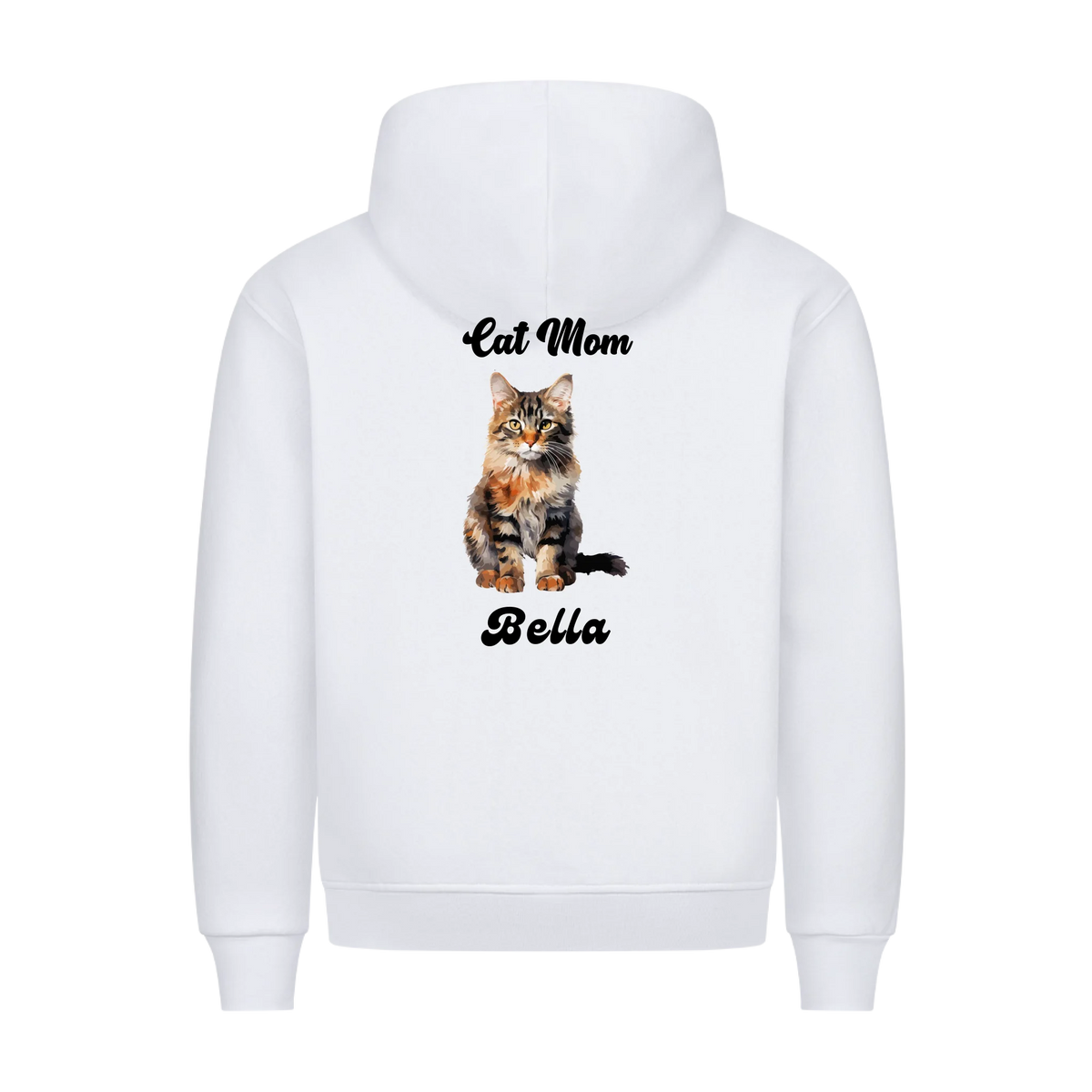 Personalisierter Katzen Hoodie mit Katzenmotiv & Wunschname