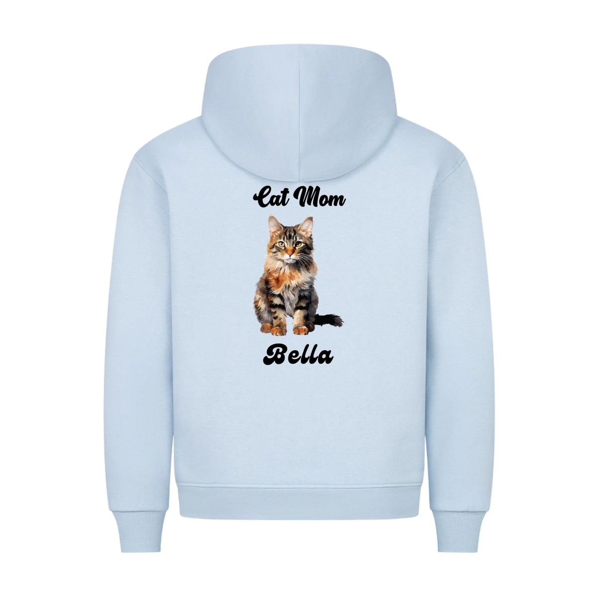 Personalisierter Katzen Hoodie mit Katzenmotiv & Wunschname