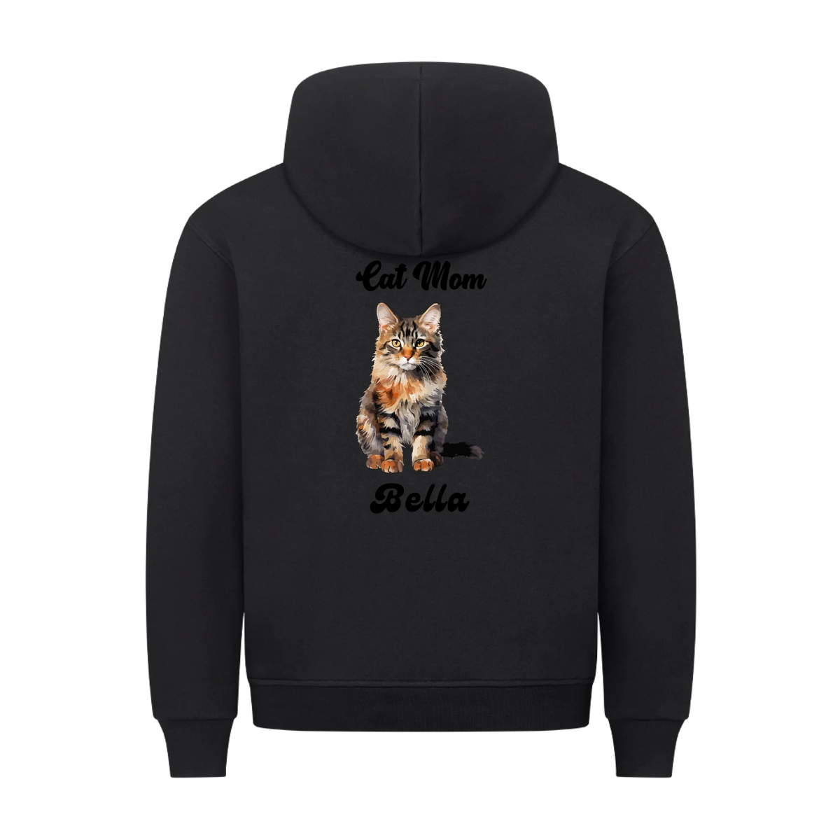 Personalisierter Katzen Hoodie mit Katzenmotiv & Wunschname