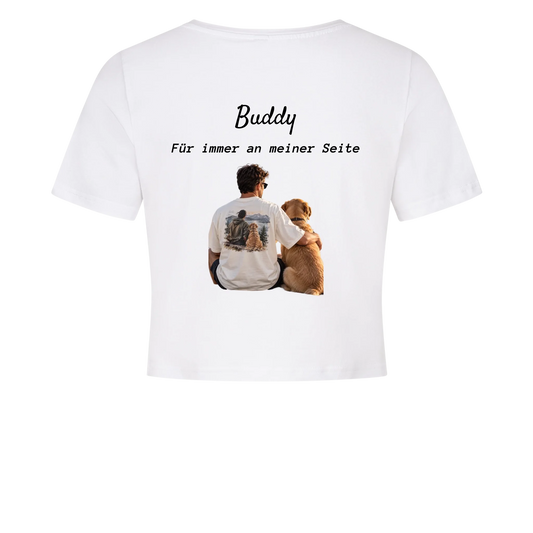 Damen-Crop-Top personalisiert – Dein Hund & Name