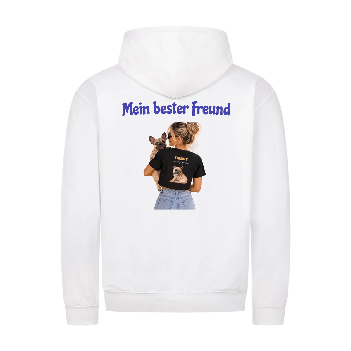 Mein bester Freund hat Pfoten-Personalisiertes Unisex Hoodie mit Reißverschluss