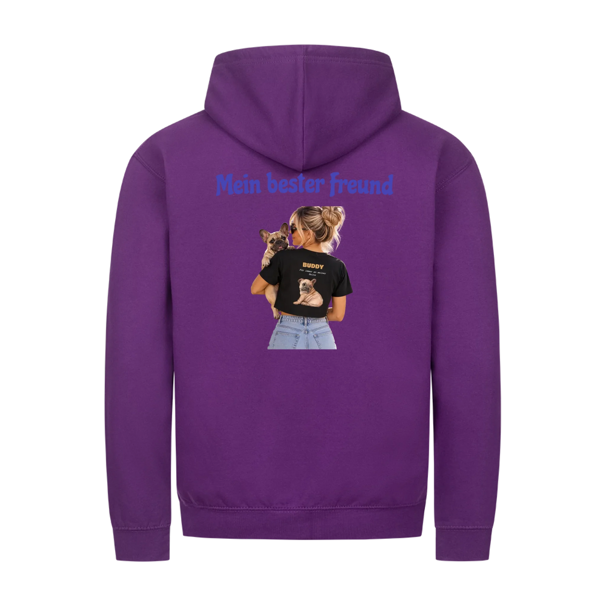 Mein bester Freund hat Pfoten-Personalisiertes Unisex Hoodie mit Reißverschluss