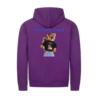 Mein bester Freund hat Pfoten-Personalisiertes Unisex Hoodie mit Reißverschluss