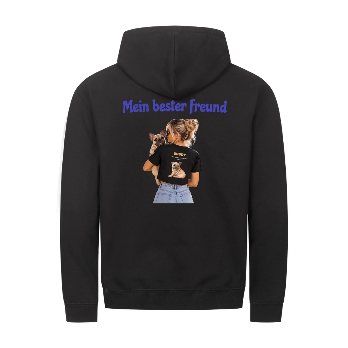 Mein bester Freund hat Pfoten-Personalisiertes Unisex Hoodie mit Reißverschluss