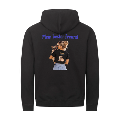 Mein bester Freund hat Pfoten-Personalisiertes Unisex Hoodie mit Reißverschluss