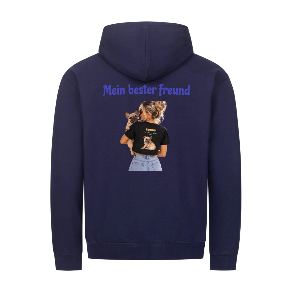 Mein bester Freund hat Pfoten-Personalisiertes Unisex Hoodie mit Reißverschluss