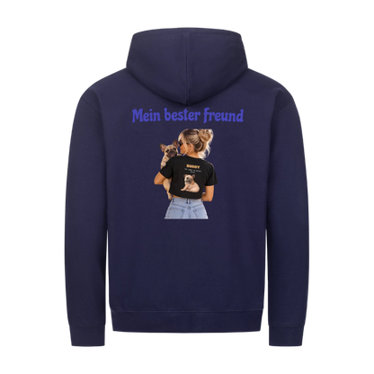 Mein bester Freund hat Pfoten-Personalisiertes Unisex Hoodie mit Reißverschluss
