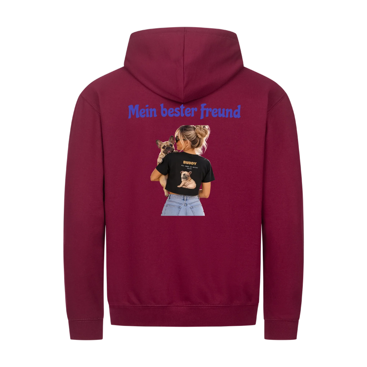 Mein bester Freund hat Pfoten-Personalisiertes Unisex Hoodie mit Reißverschluss