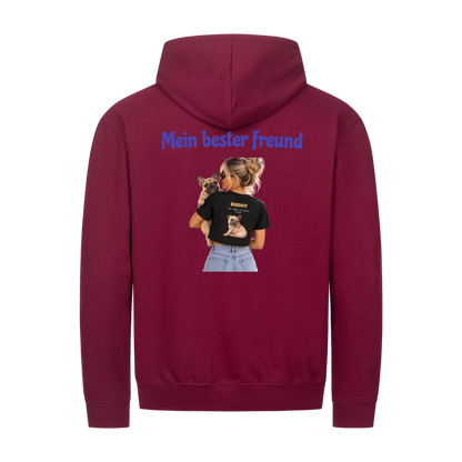 Mein bester Freund hat Pfoten-Personalisiertes Unisex Hoodie mit Reißverschluss