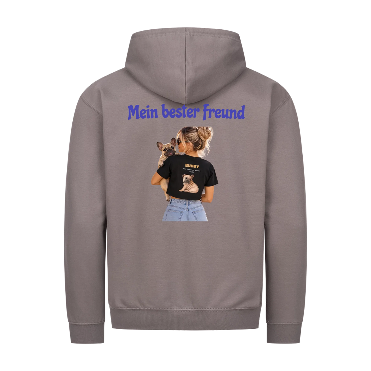 Mein bester Freund hat Pfoten-Personalisiertes Unisex Hoodie mit Reißverschluss