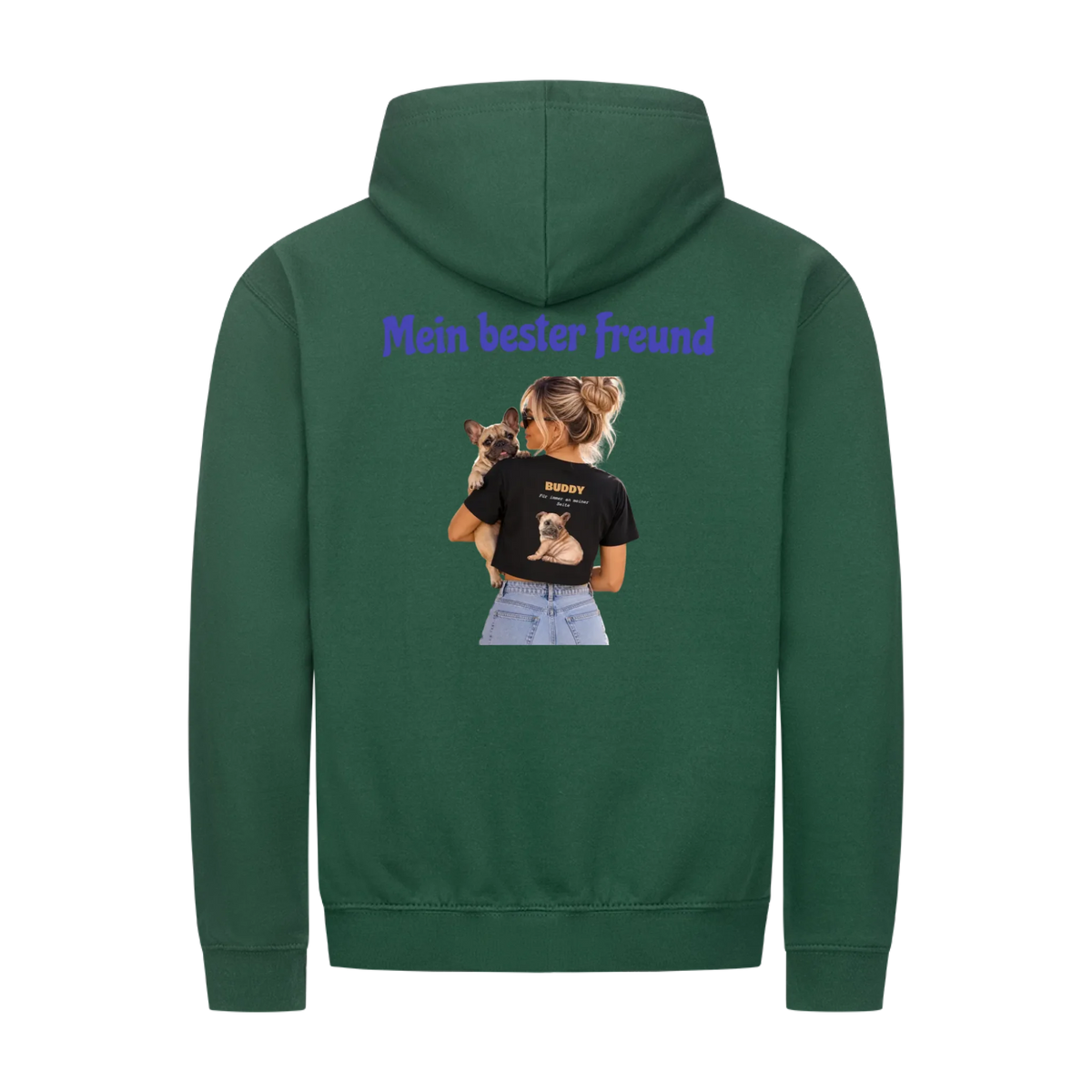 Mein bester Freund hat Pfoten-Personalisiertes Unisex Hoodie mit Reißverschluss