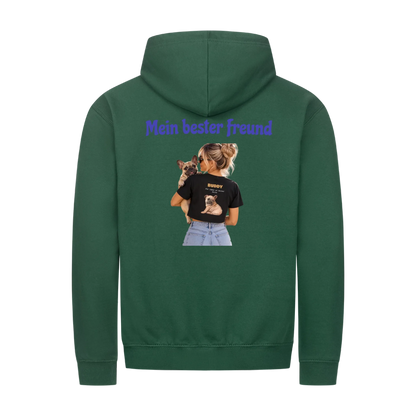Mein bester Freund hat Pfoten-Personalisiertes Unisex Hoodie mit Reißverschluss