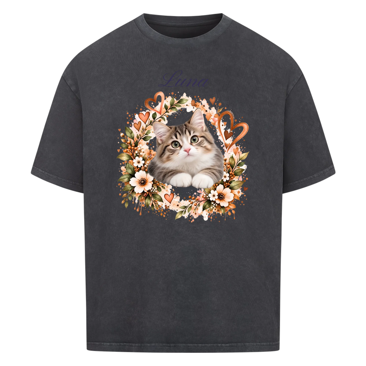 Meine Katze. Meine Familie.-Personalisiertes Oversize T-Shirt