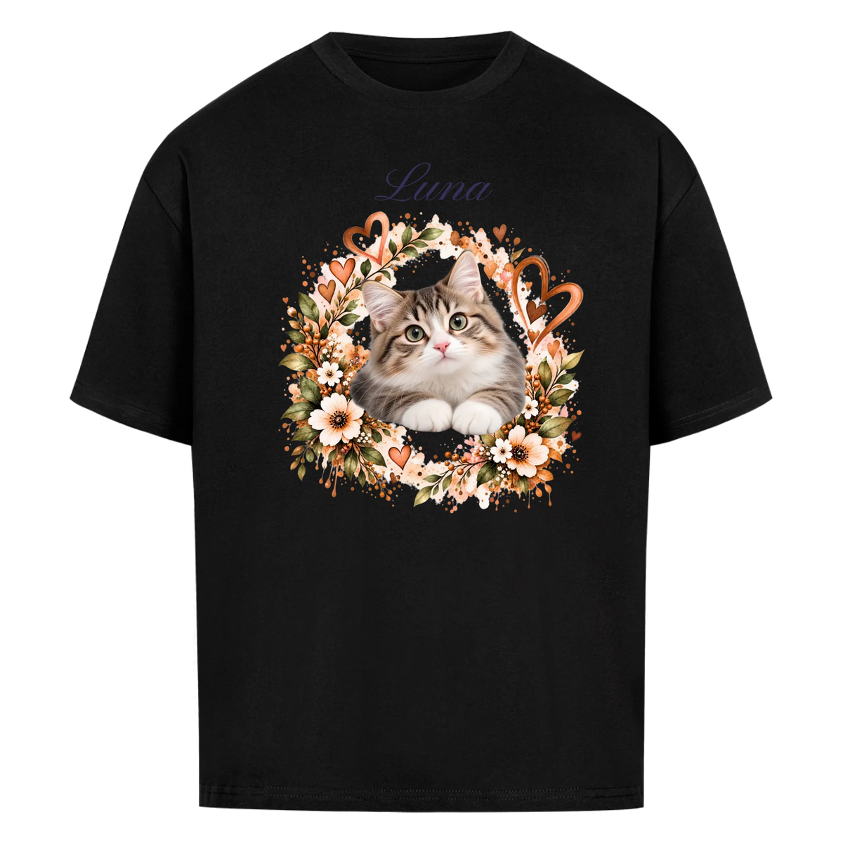Meine Katze. Meine Familie.-Personalisiertes Oversize T-Shirt