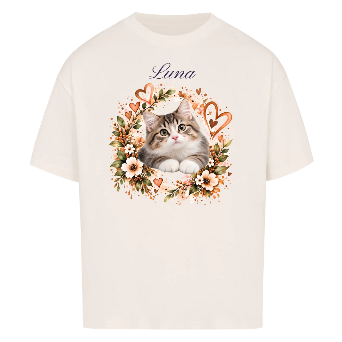 Meine Katze. Meine Familie.-Personalisiertes Oversize T-Shirt