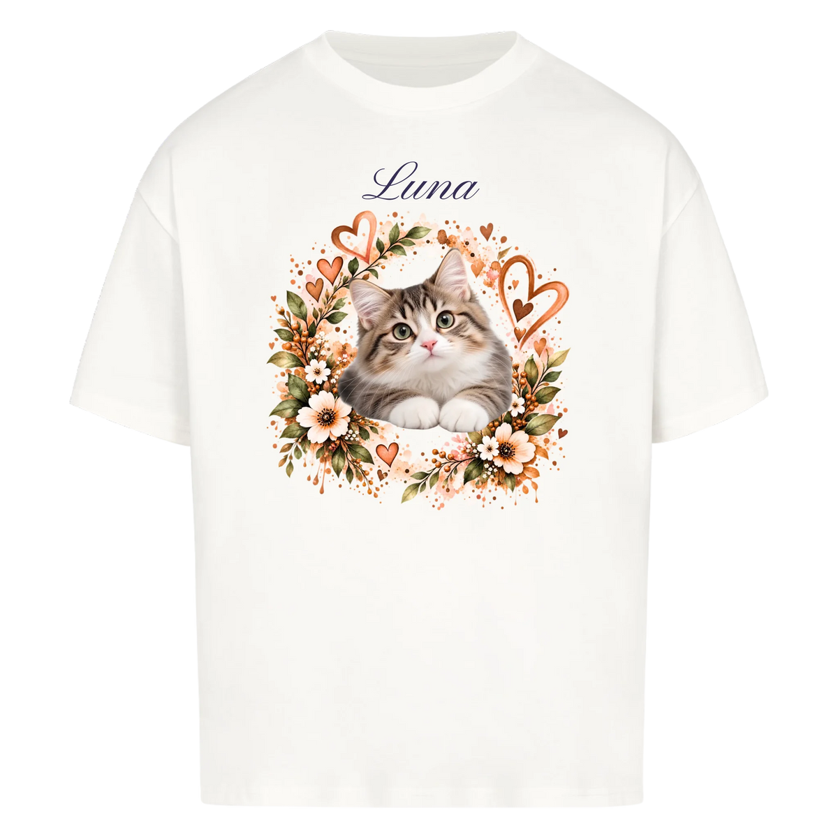 Meine Katze. Meine Familie.-Personalisiertes Oversize T-Shirt