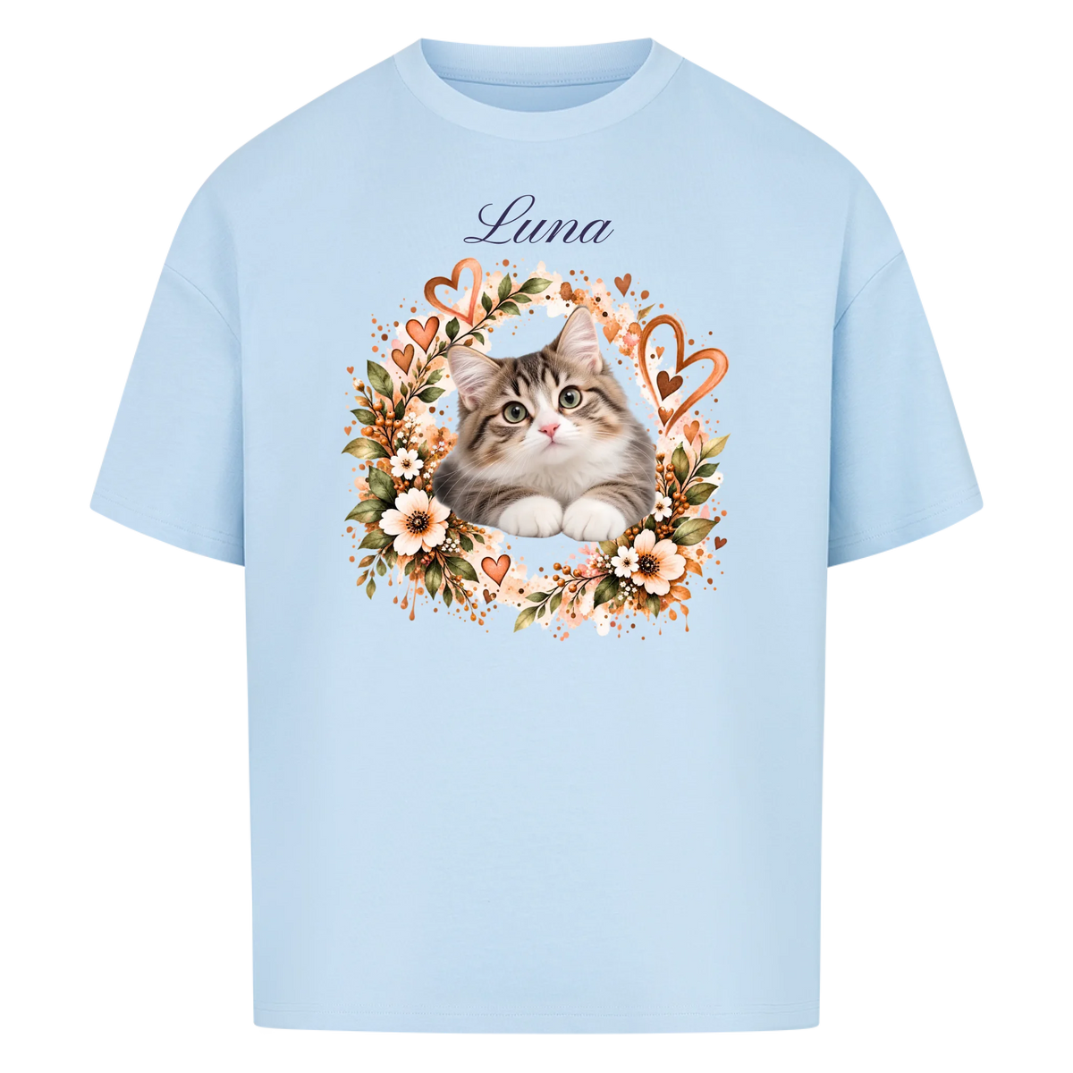 Meine Katze. Meine Familie.-Personalisiertes Oversize T-Shirt