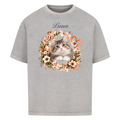 Meine Katze. Meine Familie.-Personalisiertes Oversize T-Shirt