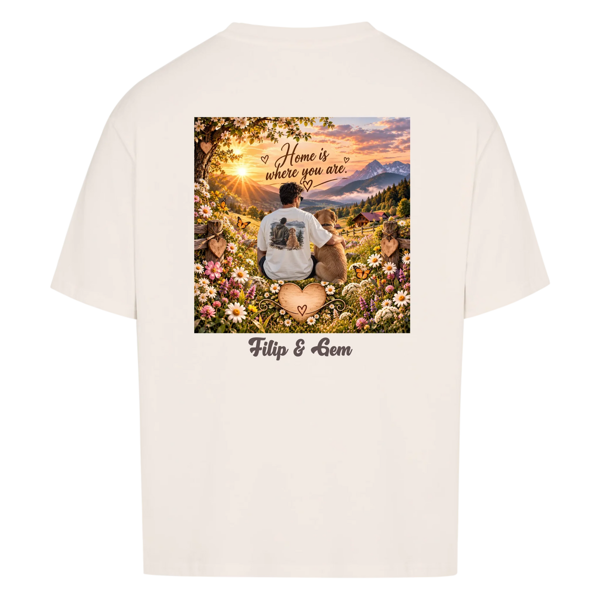 Mein Liebling-Foto, Name & Wunschrahmen-Oversized T-Shirt