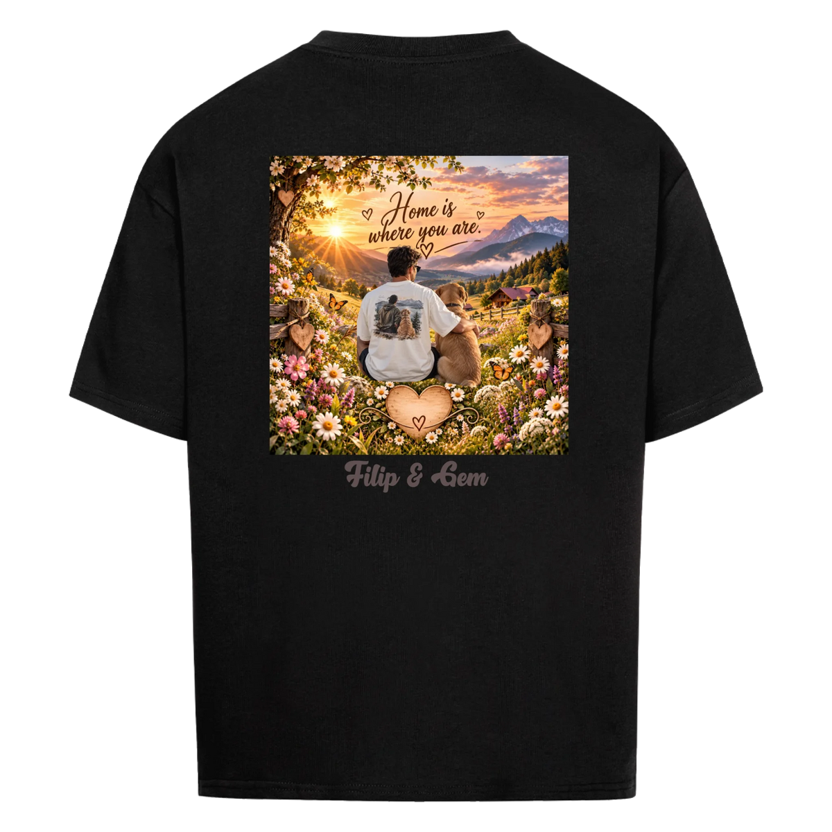 Mein Liebling-Foto, Name & Wunschrahmen-Oversized T-Shirt