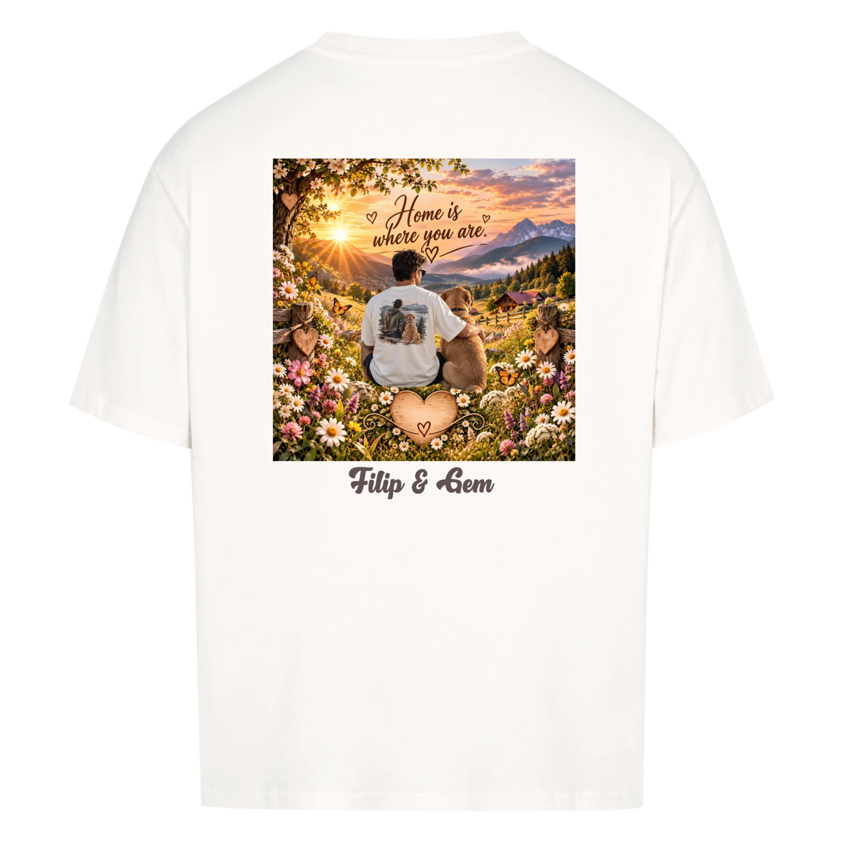 Mein Liebling-Foto, Name & Wunschrahmen-Oversized T-Shirt