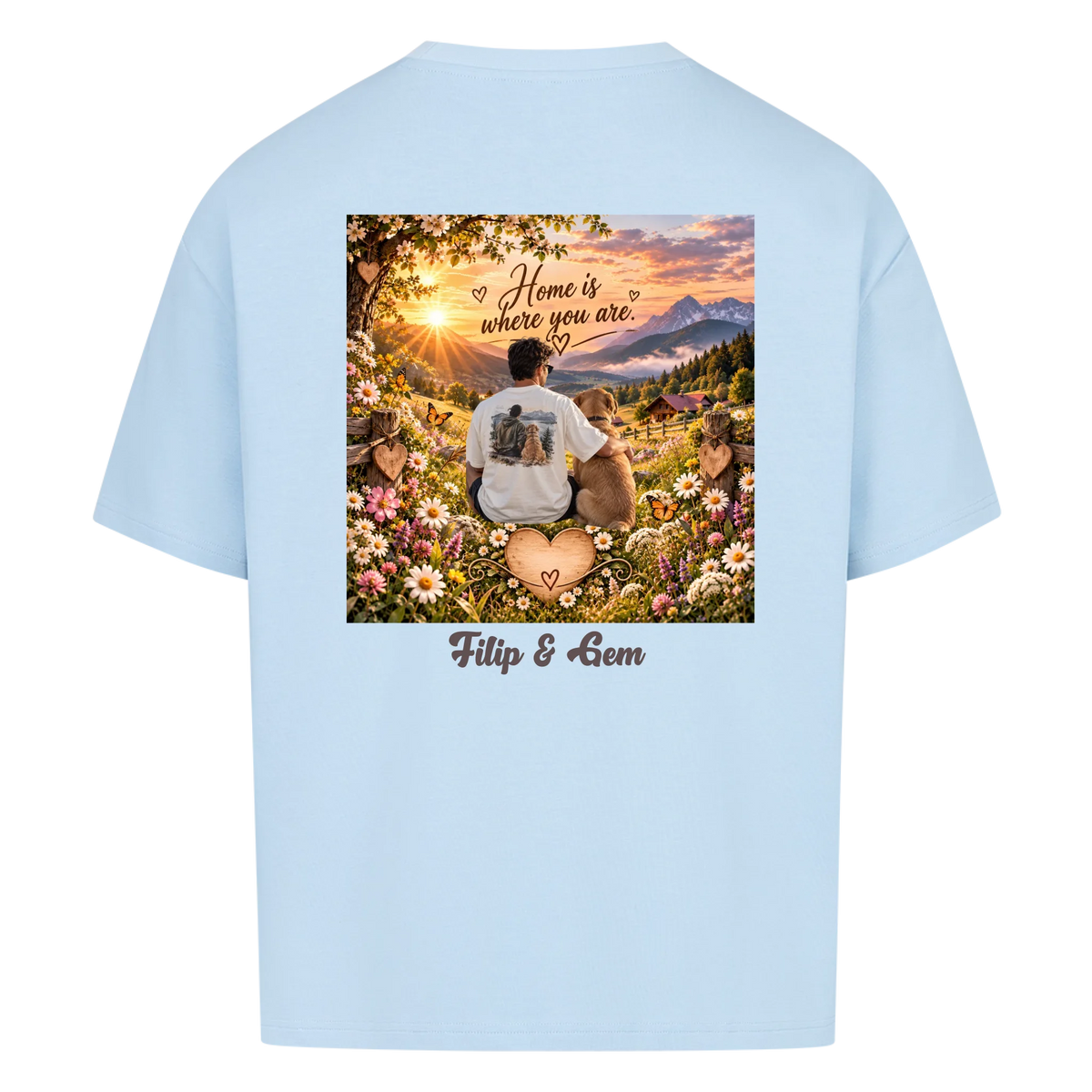 Mein Liebling-Foto, Name & Wunschrahmen-Oversized T-Shirt