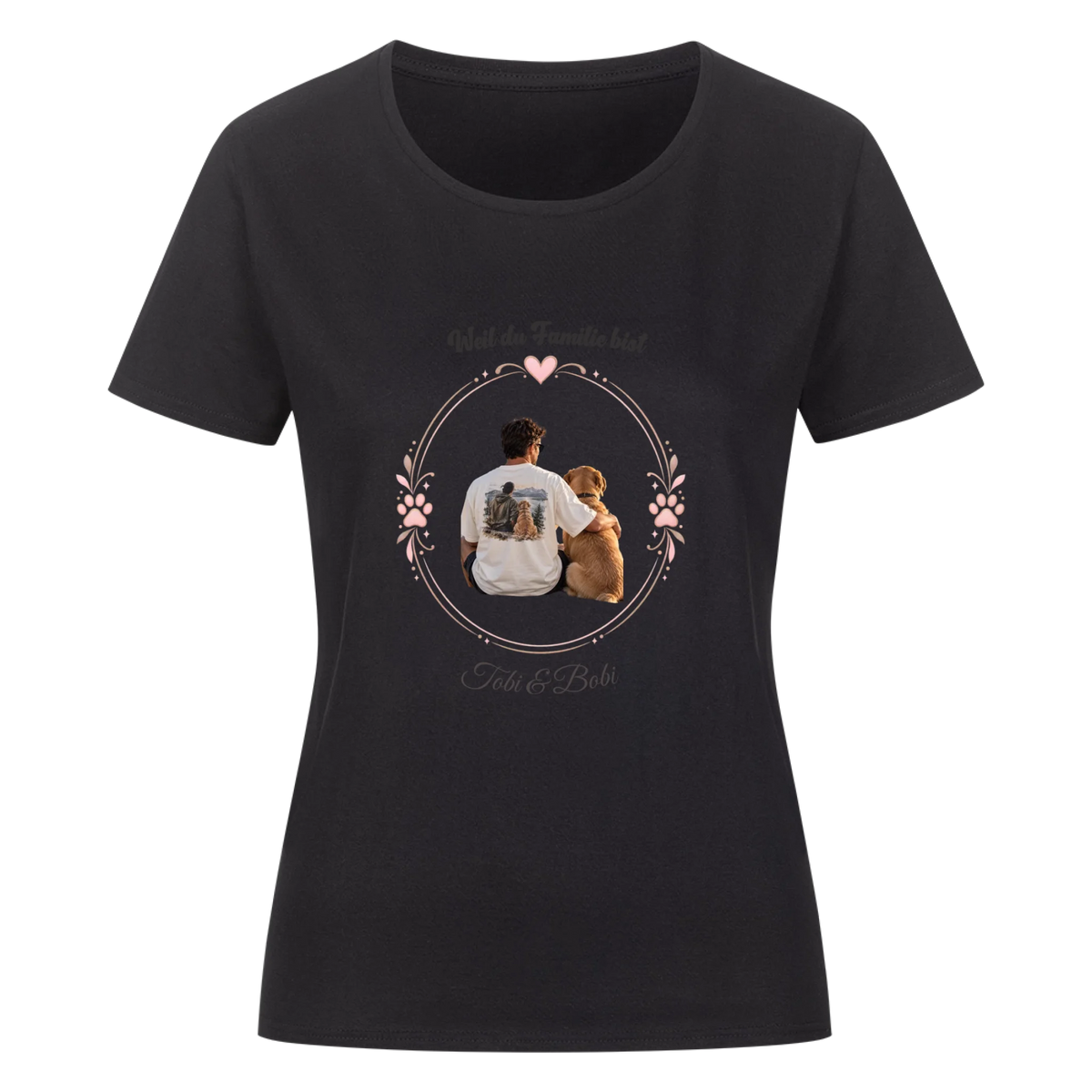 Personalisiertes T-Shirt mit deinem Foto, Wunschtext & Vierbeiner