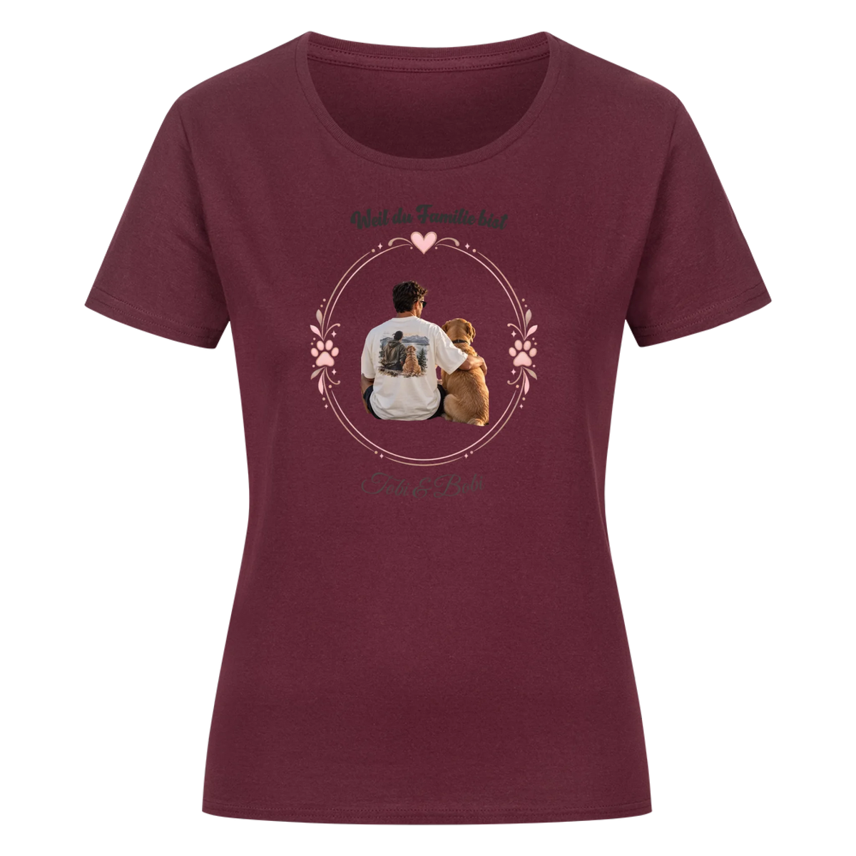 Personalisiertes T-Shirt mit deinem Foto, Wunschtext & Vierbeiner