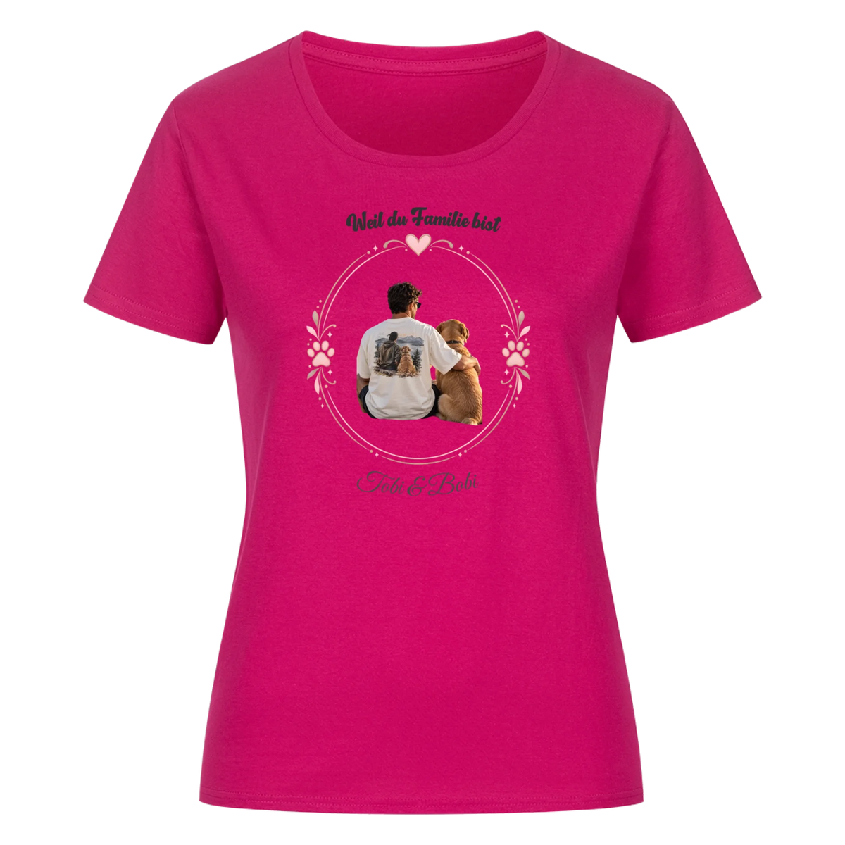Personalisiertes T-Shirt mit deinem Foto, Wunschtext & Vierbeiner