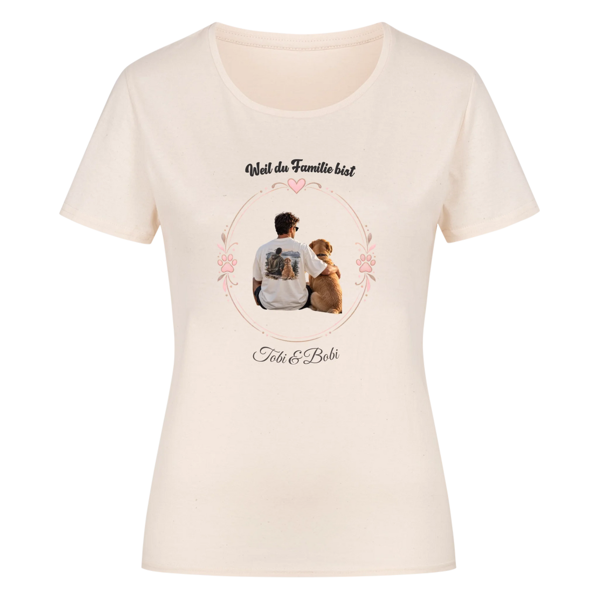 Personalisiertes T-Shirt mit deinem Foto, Wunschtext & Vierbeiner